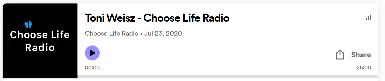 Toni Weisz on Choose Life Podcast 7.23.24